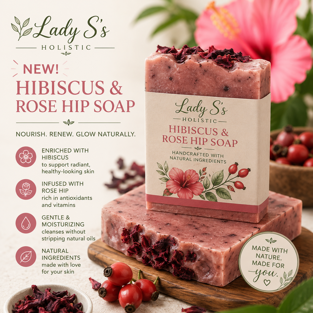 Hibiscus & Rose Hip soap